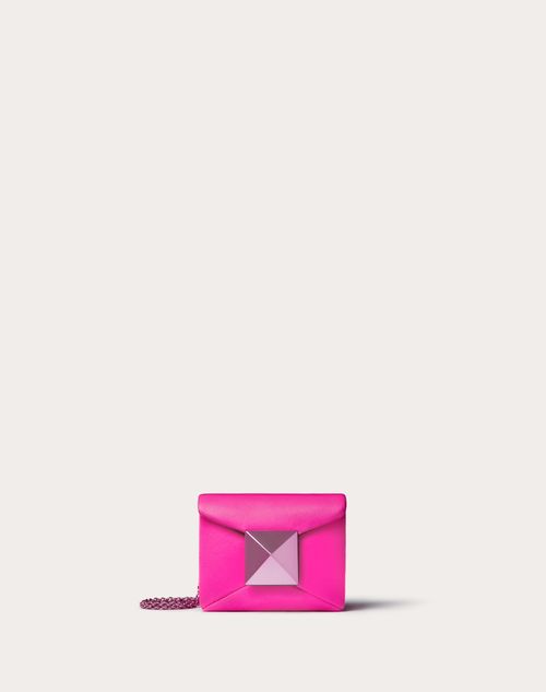 Valentino Garavani - One Stud Nappa Micro Bag With Chain - Pink Pp - Woman - Shoulder Bags