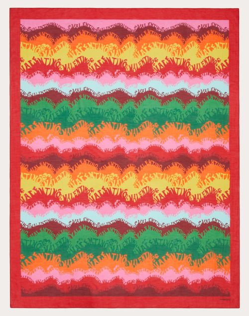 Valentino Garavani - Valentino Waves Multicolor Print Cotton And Silk Sarong - Multicolor - Woman - Soft Accessories