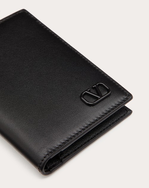 Valentino Garavani Black Embossed Card Holder