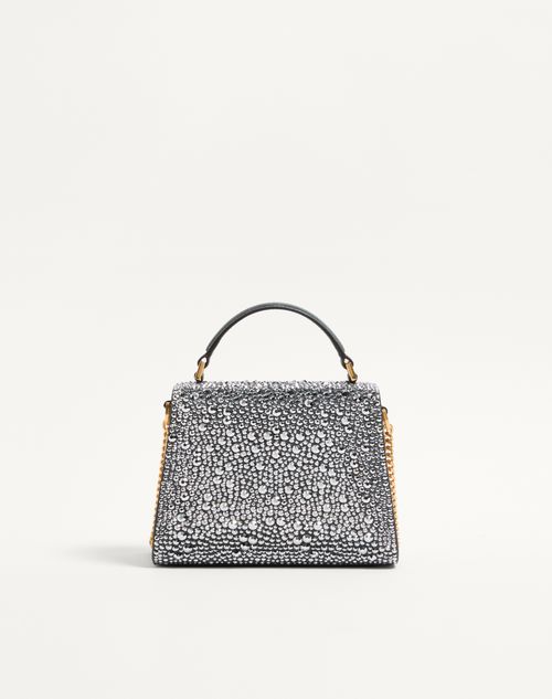 Valentino Garavani - Valentino Garavani Mini Vsling Handbag With Rhinestones And Jewel Logo - Crystal - Woman - Top Handle Bags