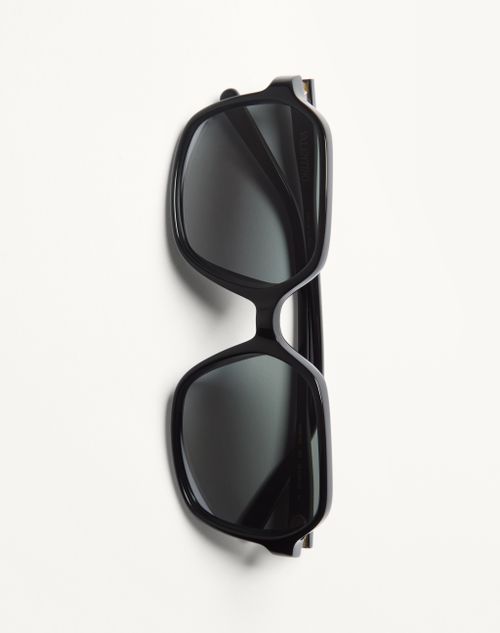 Valentino - Rectangular Acetate Eyewear - Black/grey - Woman - Eyewear
