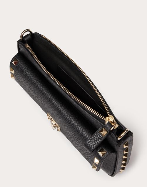 Valentino Garavani Women's V Rivet Leather Chain Clutch - Black