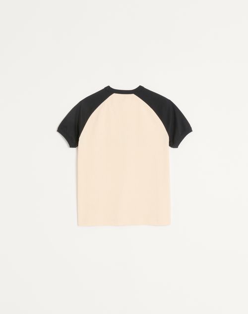 Valentino - シェ ヴァレンティノプリント コットン Tシャツ - バター/ブラック - メンズ - Tシャツ/スウェット