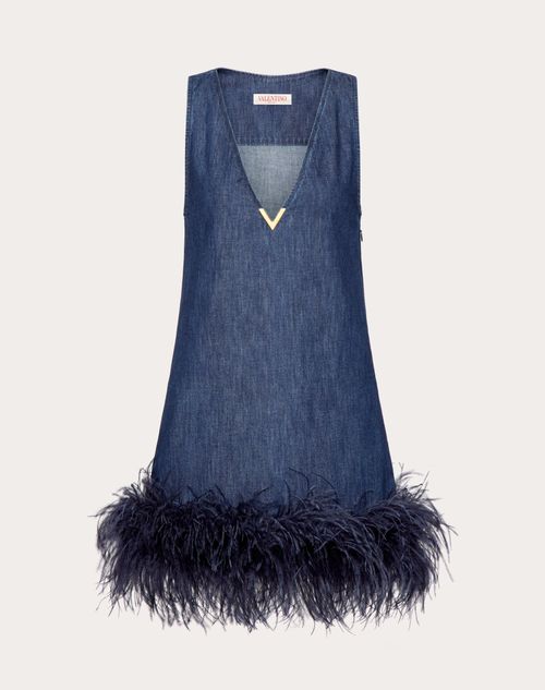 Valentino - Chambray Denim Short Dress - Denim - Woman - Denim