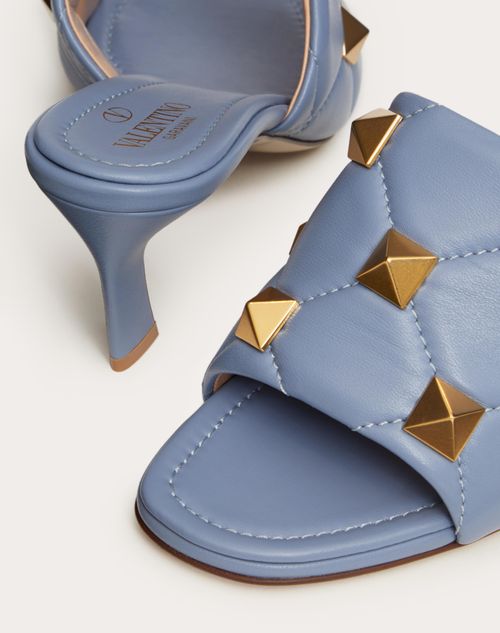 VALENTINO【関税込み】Roman Stud キルティング サンダル Roman Stud Slide Sandal In Quilted Nappa 65 Mm for Woman in