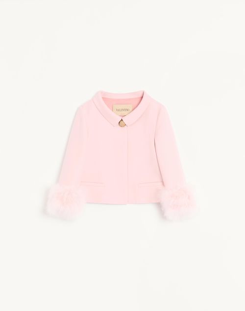 Valentino - Crepe Couture Jacket With Feathers - Rose - Woman - Jackets And Blazers