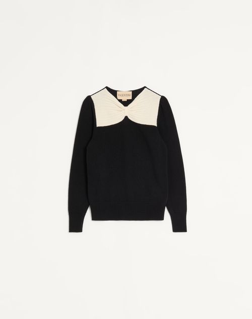 Valentino - Wool Jumper - Black/ivory - Woman - Knitwear