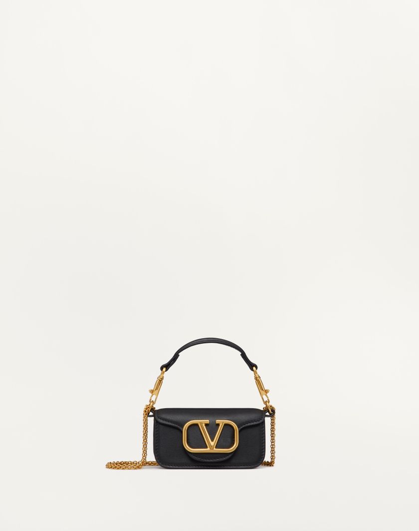 Valentino Handbags Borsa Micro Con Catena Valentino Garavani Locò In Vitello per Donna in Nero | Valentino IT