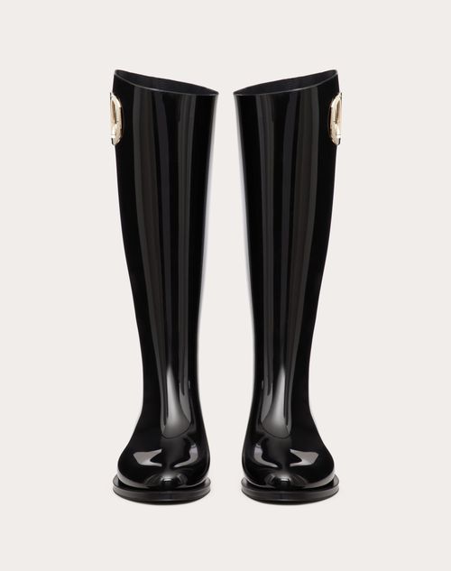 Valentino Garavani - Vlogo Type Rubber Boot 20mm - Black - Woman - Boots