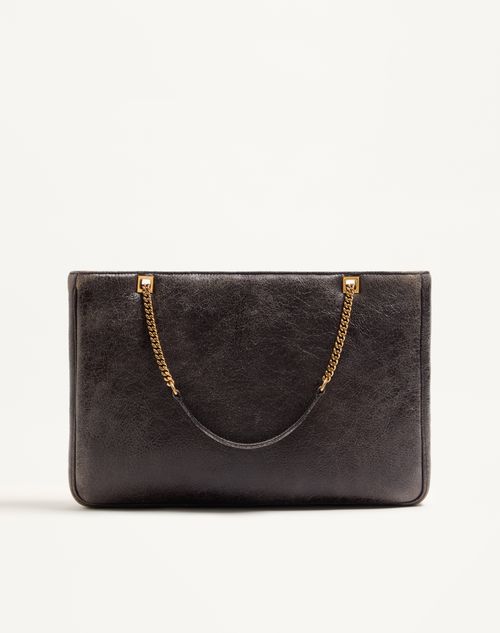 Valentino Garavani - Valentino Garavani Viva Superstar Medium Shopping Bag In Shearling. - Brown/beige - Woman - Totes