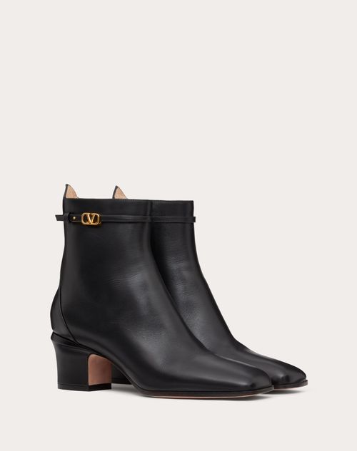 Valentino Garavani - Valentino Garavani Tan-go Ankle Boots Aus Kalbsleder, 60 Mm - Schwarz - Frau - Stiefel