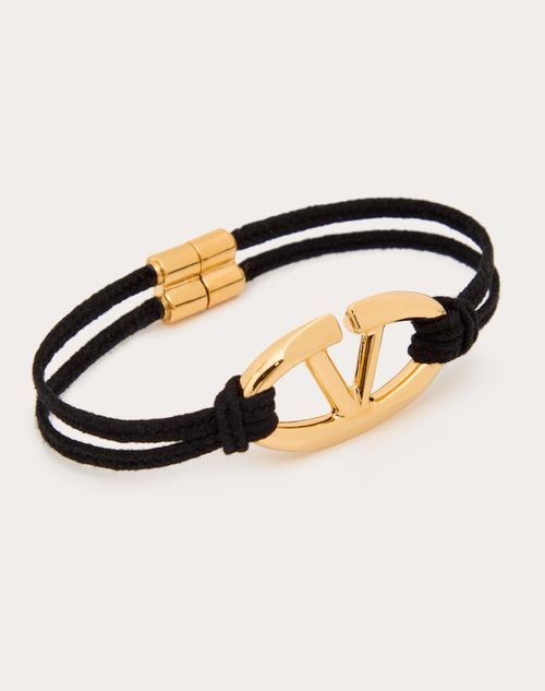 The Bold Edition Vlogo Rope And Metal Bracelet for Woman in Black