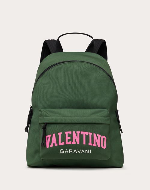 Valentino Garavani - Valentino Garavani University Nylon Backpack - Green/pink Pp - Man - Backpacks