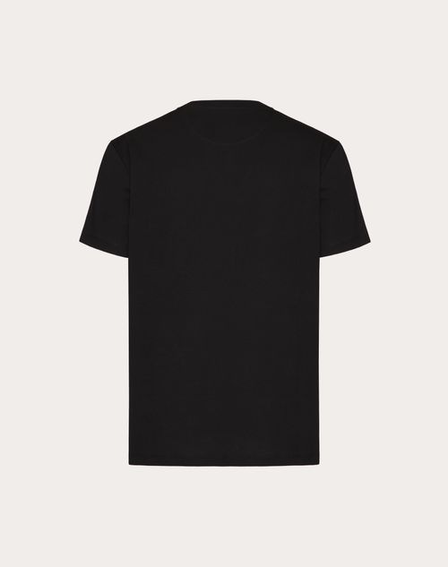 Valentino - Cotton T-shirt With Vlogo Signature Patch - Black - Man - T-shirts And Sweatshirts