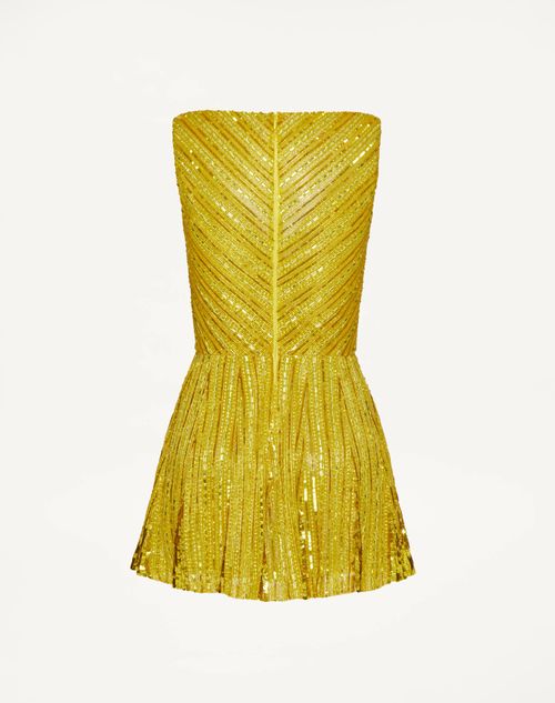 Valentino - Tulle Illusione Embroidered Dress - Yellow - Woman - Woman Ready To Wear Sale