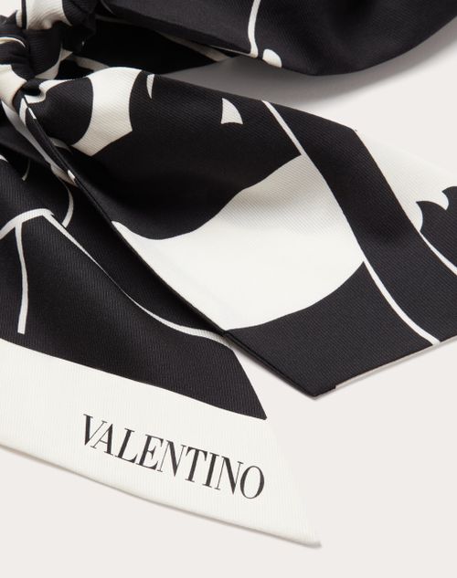 Valentino Garavani - Valentino Escape Panther Print Cotton And Silk Headband - Black/white/green - Woman - Soft Accessories