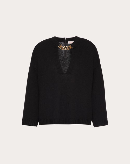 Valentino Garavani VLogo cashmere jumper - Black