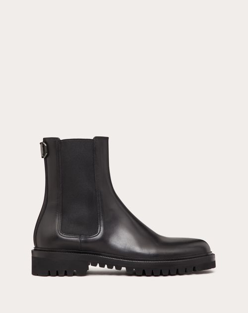 Valentino Garavani - Vlogo Signature Calfskin Leather Chelsea Boot - Black - Man - Man Shoes Sale