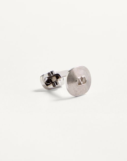 Valentino Garavani - Ovalette Metal Cufflinks - Transparent - Man - Jewellery