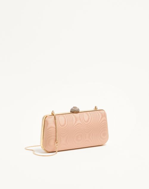 Valentino Garavani - Valentino Garavani Carry Secrets Minaudiere In Moiré Fabric - Pink/crystal - Woman - Clutches