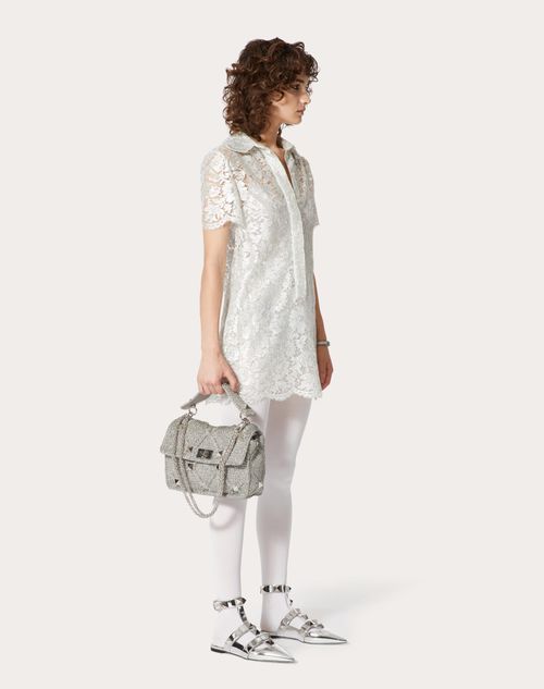 Valentino - Silver Heavy Lace Dress - Silver - Woman - Woman Sale
