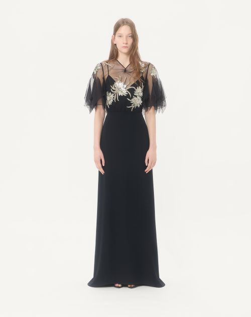 Valentino - Embroidered Cady Couture Gown - Black/silver - Woman - Gowns