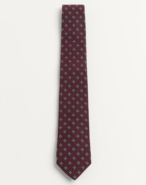 Valentie Micro-check Silk Tie for Man in Beige | Valentino US Valentie Micro-check Silk Tie for Man in Beige | Valentino US