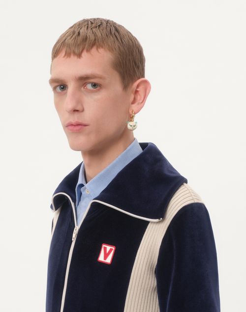 Valentino Garavani - Valentino Garavani Le Chat De La Maison Nylon And Metal Mono Earring - Gold/multicolor - Man - Jewelry