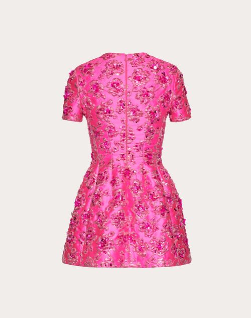 Valentino - Abito Corto In Jacquard - Pink Pp - Donna - Abiti