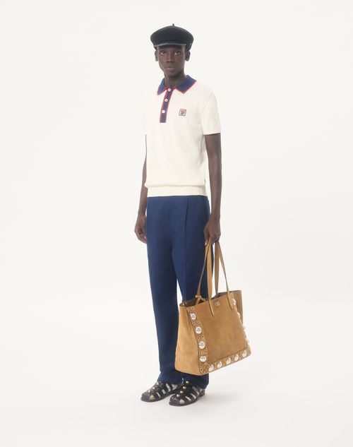 Valentino - Valentino Pants In Cotton Gabardine - Cobalt - Man - Pants And Shorts