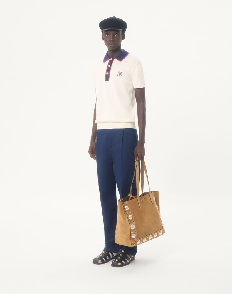 Valentino Trousers In Cotton Gabardine Man Cobalt 56