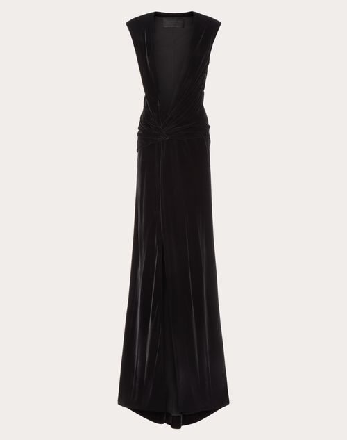 Valentino - Kleid Aus Samt - Schwarz - Frau - Abendkleider