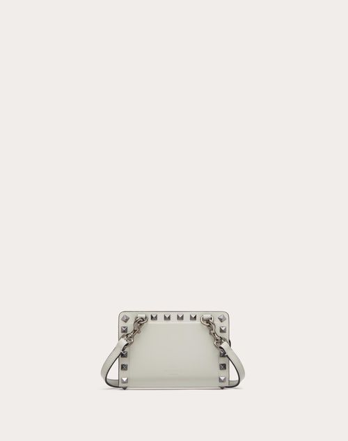 Valentino Garavani - Rockstud Calfskin Neck Wallet - Grey - Man - Wallets And Small Leather Goods