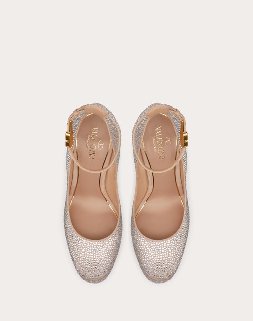 Valentino Garavani Tan-go Pump With Crystals 155mm for Woman in Crystal/rose  Cannelle Valentino US
