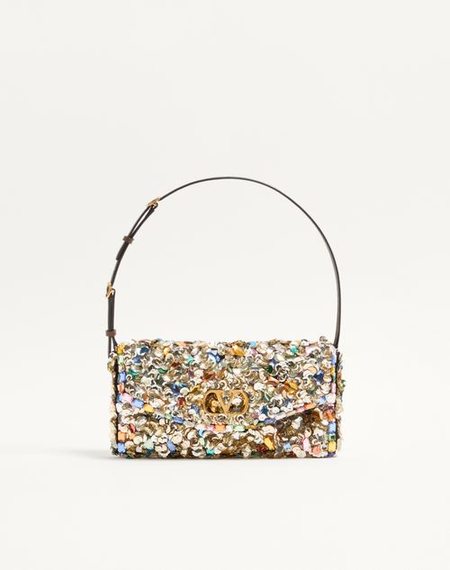 Valentino Garavani - Valentino Garavani Devain Embroidered Small Shoulder Bag - Multicolour - Woman - Shoulder Bags