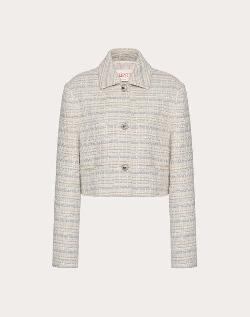 Valentino - Delicate Tweed Jacket - Ivory/grey/azure - Woman - New Shelf - W Pap W1 Delicate