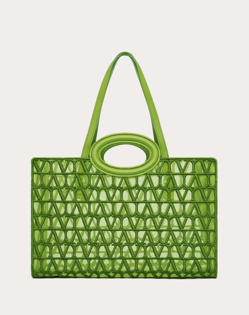 Valentino Garavani - Le Troisieme Embroidered Shopping Bag - Chartreuse - Woman - Totes