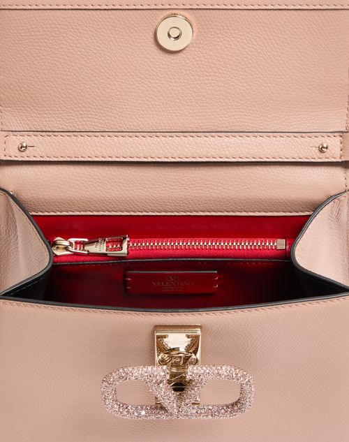 Valentino Garavani - Small Vsling Handbag With Jewel Embroidery - Rose Cannelle - Woman - Top Handle Bags