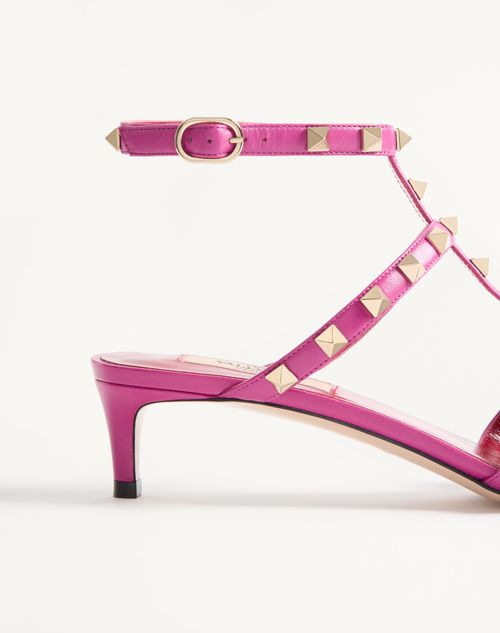 Valentino Garavani - Rockstud Court Shoes In Kid Leather 40mm - Fuchsia - Woman - Pumps And Slingbacks