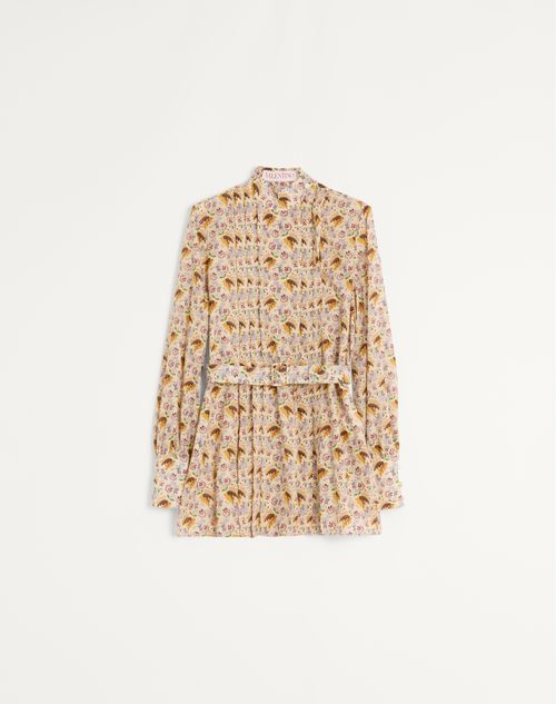 Valentino - Muslin Top With Papier Floral Prato Romantico Print - Multicolor - Woman - Shirts And Tops