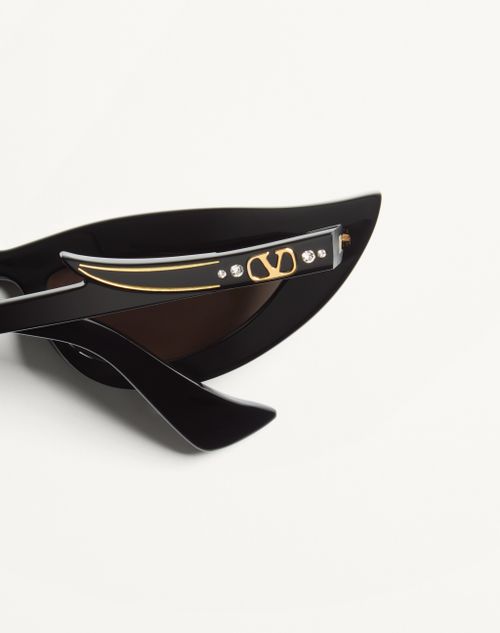 Valentino - Gafas De Acetato Estilo Ojo De Gato - Negro/bronce - Unisexo - Gafas