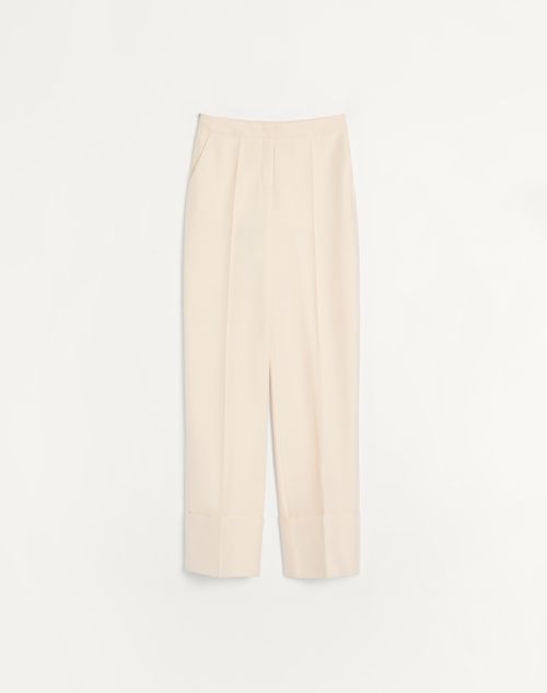 Valentino - Shantung Trousers - Natural - Woman - Trousers And Shorts