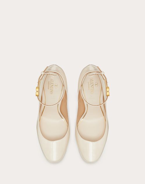 Tan Go Patent Leather Platform Pumps in Red - Valentino Garavani