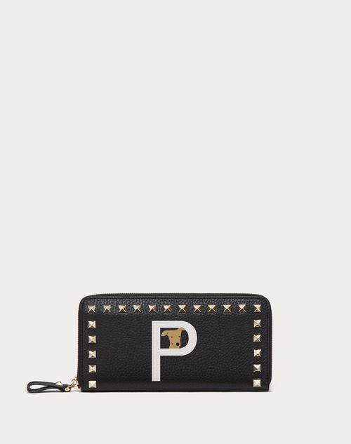 Valentino Garavani - Valentino Garavani Rockstud Pet Customizable Zip Wallet - Black/white - Woman - Rockstud Pet - Accessories