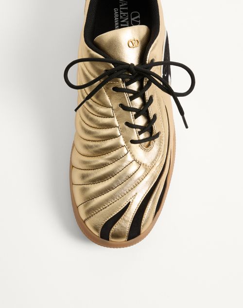 Valentino Garavani - Kicky Laminated Nappa Trainer - Antique Brass - Man - Trainers