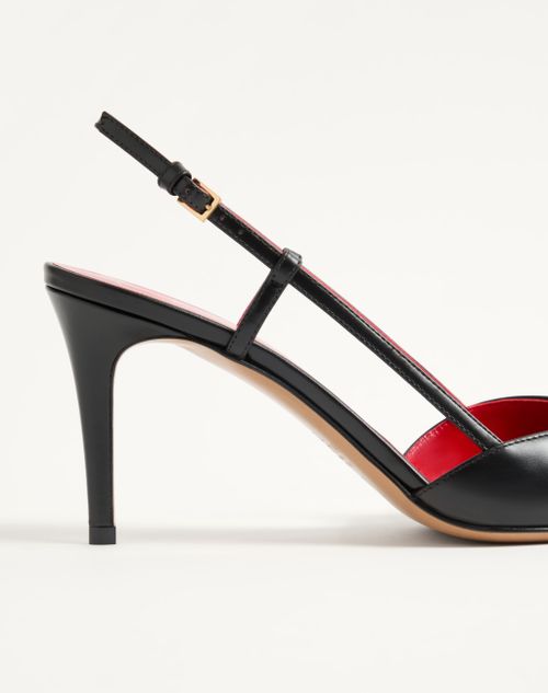 Valentino Garavani - Slingback-pumps Vlogo Signature Aus Kalbsleder Mit 80 Mm-absatz - Schwarz - Frau - Pumps Und Slingbacks