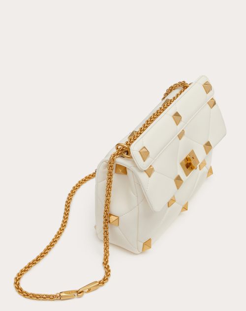 Valentino Garavani Women's Large Roman Stud The Shoulder Bag in Nappa with Chain - Rose Cannelle