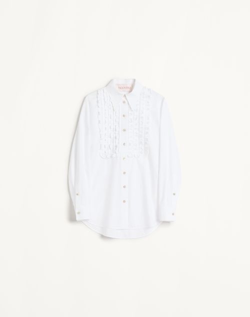 Valentino - Cotton Popeline Shirt - White - Woman - Shirts And Tops