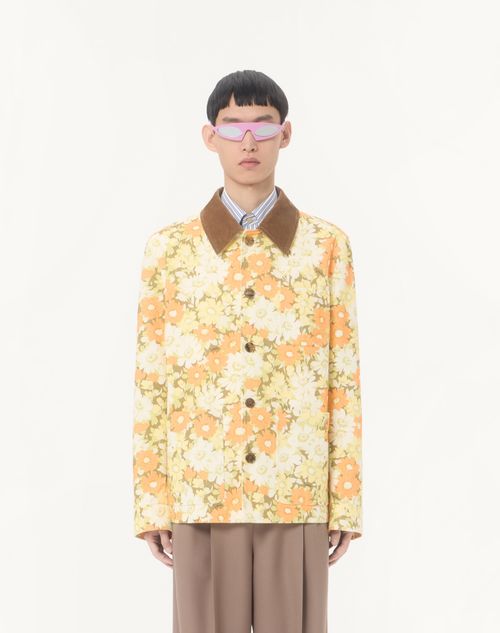 Valentino - Valentino Hemdjacke Aus Baumwolltwill Mit Papier Floral Print - Multicolor - Mann - Jacken Und Winterjacken