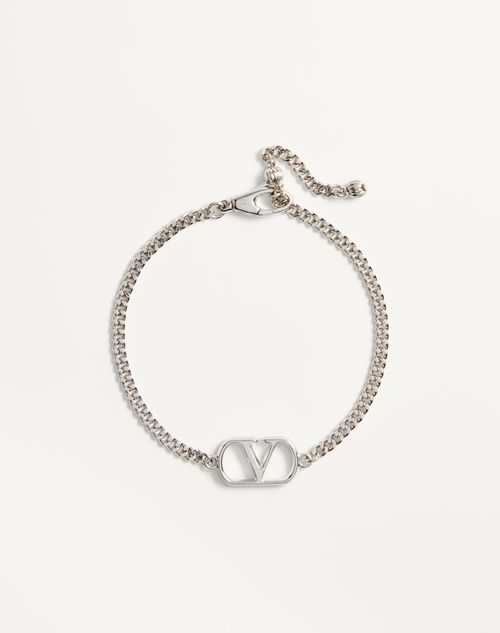 Valentino Garavani - Valentino Garavani Vlogo Signature Metal Bracelet - Transparent - Man - New Arrivals